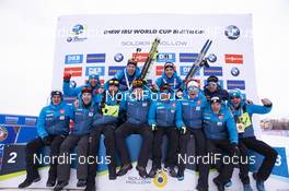16.02.2019, Soldier Hollow, United States of America (USA): Quentin Fillon Maillet (FRA), Simon Desthieux (FRA), (l-r) -  IBU world cup biathlon, pursuit men, Soldier Hollow (USA). www.nordicfocus.com. © Manzoni/NordicFocus. Every downloaded picture is fee-liable.
