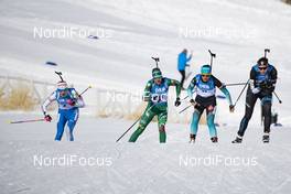 16.02.2019, Soldier Hollow, United States of America (USA): Kaisa Makarainen (FIN), Lisa Vittozzi (ITA), Celia Aymonier (FRA), Tuuli Tomingas (EST), (l-r) -  IBU world cup biathlon, pursuit women, Soldier Hollow (USA). www.nordicfocus.com. © Manzoni/NordicFocus. Every downloaded picture is fee-liable.