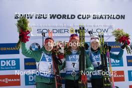 16.02.2019, Soldier Hollow, United States of America (USA): Franziska Hildebrand (GER), Denise Herrmann (GER), Kaisa Makarainen (FIN), (l-r) -  IBU world cup biathlon, pursuit women, Soldier Hollow (USA). www.nordicfocus.com. © Manzoni/NordicFocus. Every downloaded picture is fee-liable.