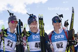 16.02.2019, Soldier Hollow, United States of America (USA): Clare Egan (USA), Susan Dunklee (USA), Joanne Reid (USA), (l-r) -  IBU world cup biathlon, pursuit women, Soldier Hollow (USA). www.nordicfocus.com. © Manzoni/NordicFocus. Every downloaded picture is fee-liable.
