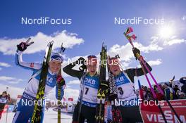 16.02.2019, Soldier Hollow, United States of America (USA): Kaisa Makarainen (FIN), Denise Herrmann (GER), Franziska Hildebrand (GER), (l-r) -  IBU world cup biathlon, pursuit women, Soldier Hollow (USA). www.nordicfocus.com. © Manzoni/NordicFocus. Every downloaded picture is fee-liable.