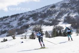 16.02.2019, Soldier Hollow, United States of America (USA): Clare Egan (USA), Anais Chevalier (FRA), (l-r) -  IBU world cup biathlon, pursuit women, Soldier Hollow (USA). www.nordicfocus.com. © Manzoni/NordicFocus. Every downloaded picture is fee-liable.