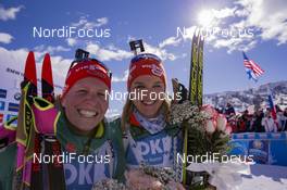 16.02.2019, Soldier Hollow, United States of America (USA): Franziska Hildebrand (GER), Denise Herrmann (GER), (l-r) -  IBU world cup biathlon, pursuit women, Soldier Hollow (USA). www.nordicfocus.com. © Manzoni/NordicFocus. Every downloaded picture is fee-liable.