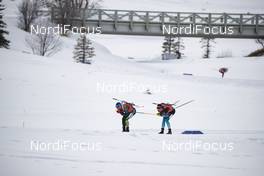 17.02.2019, Soldier Hollow, United States of America (USA): Erik Lesser (GER), Quentin Fillon Maillet (FRA), (l-r) -  IBU world cup biathlon, relay mixed, Soldier Hollow (USA). www.nordicfocus.com. © Manzoni/NordicFocus. Every downloaded picture is fee-liable.