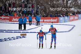 17.02.2019, Soldier Hollow, United States of America (USA): Larisa Kuklina (RUS), Alexander Loginov (RUS), (l-r) -  IBU world cup biathlon, relay mixed, Soldier Hollow (USA). www.nordicfocus.com. © Manzoni/NordicFocus. Every downloaded picture is fee-liable.