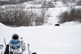 17.02.2019, Soldier Hollow, United States of America (USA): Event Feature: A moose taks a rest on the 3.3 km track in Soldier Hollow -  IBU world cup biathlon, relay mixed, Soldier Hollow (USA). www.nordicfocus.com. © Manzoni/NordicFocus. Every downloaded picture is fee-liable.