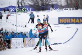 17.02.2019, Soldier Hollow, United States of America (USA): Anais Chevalier (FRA), Vanessa Hinz (GER), (l-r) -  IBU world cup biathlon, relay mixed, Soldier Hollow (USA). www.nordicfocus.com. © Manzoni/NordicFocus. Every downloaded picture is fee-liable.