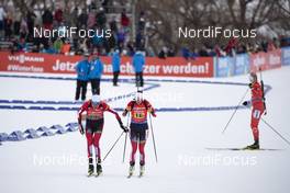 17.02.2019, Soldier Hollow, United States of America (USA): Tobias Eberhard (AUT), Julia Schwaiger (AUT), (l-r) -  IBU world cup biathlon, relay mixed, Soldier Hollow (USA). www.nordicfocus.com. © Manzoni/NordicFocus. Every downloaded picture is fee-liable.