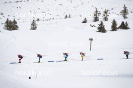 17.02.2019, Soldier Hollow, United States of America (USA): Vetle Sjaastad Christiansen (NOR), Quentin Fillon Maillet (FRA), (l-r) -  IBU world cup biathlon, relay mixed, Soldier Hollow (USA). www.nordicfocus.com. © Manzoni/NordicFocus. Every downloaded picture is fee-liable.