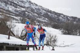 17.02.2019, Soldier Hollow, United States of America (USA): Alexander Loginov (RUS), Benjamin Weger (SUI), (l-r) -  IBU world cup biathlon, relay mixed, Soldier Hollow (USA). www.nordicfocus.com. © Manzoni/NordicFocus. Every downloaded picture is fee-liable.