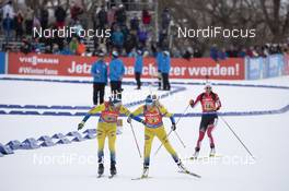 17.02.2019, Soldier Hollow, United States of America (USA): Peppe Femling (SWE), Ingela Andersson (SWE), (l-r) -  IBU world cup biathlon, relay mixed, Soldier Hollow (USA). www.nordicfocus.com. © Manzoni/NordicFocus. Every downloaded picture is fee-liable.