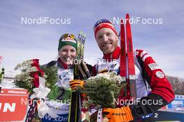 17.02.2019, Soldier Hollow, United States of America (USA): Lisa Theresa Hauser (AUT), Simon Eder (AUT), (l-r) -  IBU world cup biathlon, single mixed relay, Soldier Hollow (USA). www.nordicfocus.com. © Manzoni/NordicFocus. Every downloaded picture is fee-liable.