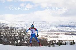 15.02.2019, Soldier Hollow, United States of America (USA): Evgeniy Garanichev (RUS) -  IBU world cup biathlon, sprint men, Soldier Hollow (USA). www.nordicfocus.com. © Manzoni/NordicFocus. Every downloaded picture is fee-liable.