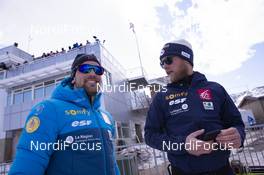 15.02.2019, Soldier Hollow, United States of America (USA): Simon Desthieux (FRA), Antonin Guigonnat (FRA), (l-r) -  IBU world cup biathlon, sprint men, Soldier Hollow (USA). www.nordicfocus.com. © Manzoni/NordicFocus. Every downloaded picture is fee-liable.