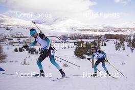 15.02.2019, Soldier Hollow, United States of America (USA): Simon Desthieux (FRA), Quentin Fillon Maillet (FRA), (l-r) -  IBU world cup biathlon, sprint men, Soldier Hollow (USA). www.nordicfocus.com. © Manzoni/NordicFocus. Every downloaded picture is fee-liable.