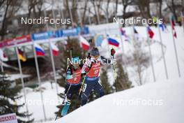14.02.2019, Soldier Hollow, United States of America (USA): Celia Aymonier (FRA), Clare Egan (USA), (l-r) -  IBU world cup biathlon, sprint women, Soldier Hollow (USA). www.nordicfocus.com. © Manzoni/NordicFocus. Every downloaded picture is fee-liable.