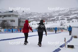 13.02.2019, Soldier Hollow, United States of America (USA): Event Feature: strong winds have influence on the construction works -  IBU world cup biathlon, training, Soldier Hollow (USA). www.nordicfocus.com. © Manzoni/NordicFocus. Every downloaded picture is fee-liable.