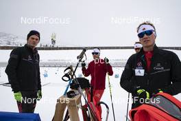 13.02.2019, Soldier Hollow, United States of America (USA): Jules Burnotte (CAN), Christian Gow (CAN), Scott Gow (CAN), (l-r) -  IBU world cup biathlon, training, Soldier Hollow (USA). www.nordicfocus.com. © Manzoni/NordicFocus. Every downloaded picture is fee-liable.