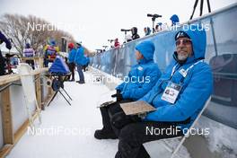 13.02.2019, Soldier Hollow, United States of America (USA): Event Feature: shooting range volunteers wait for action -  IBU world cup biathlon, training, Soldier Hollow (USA). www.nordicfocus.com. © Manzoni/NordicFocus. Every downloaded picture is fee-liable.