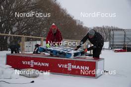 13.02.2019, Soldier Hollow, United States of America (USA): Event Feature: strong winds have influence on the construction works -  IBU world cup biathlon, training, Soldier Hollow (USA). www.nordicfocus.com. © Manzoni/NordicFocus. Every downloaded picture is fee-liable.