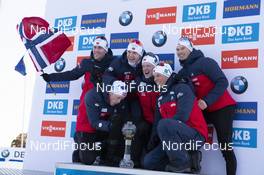23.03.2019, Oslo, Norway (NOR): Erlend Bjoentegaard (NOR), Vetle Sjaastad Christiansen (NOR), Tarjei Boe (NOR), Johannes Thingnes Boe (NOR), Lars Helge Birkeland (NOR), Henrik l'Abee-Lund (NOR), (l-r) - IBU world cup biathlon, cups, Oslo (NOR). www.nordicfocus.com. © Manzoni/NordicFocus. Every downloaded picture is fee-liable.