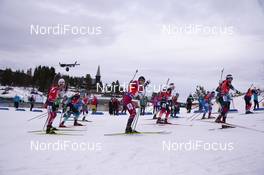 24.03.2019, Oslo, Norway (NOR): Felix Leitner (AUT), Andrejs Rastorgujevs (LAT), Michal Krcmar (CZE), (l-r) - IBU world cup biathlon, mass men, Oslo (NOR). www.nordicfocus.com. © Manzoni/NordicFocus. Every downloaded picture is fee-liable.