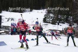 24.03.2019, Oslo, Norway (NOR): Felix Leitner (AUT), Erik Lesser (GER), (l-r) - IBU world cup biathlon, mass men, Oslo (NOR). www.nordicfocus.com. © Manzoni/NordicFocus. Every downloaded picture is fee-liable.