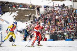 23.03.2019, Oslo, Norway (NOR): Elisabeth Hoegberg (SWE), Emma Lunder (CAN), (l-r) - IBU world cup biathlon, pursuit women, Oslo (NOR). www.nordicfocus.com. © Manzoni/NordicFocus. Every downloaded picture is fee-liable.