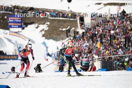 23.03.2019, Oslo, Norway (NOR): Synnoeve Solemdal (NOR), Karolin Horchler (GER), (l-r) - IBU world cup biathlon, pursuit women, Oslo (NOR). www.nordicfocus.com. © Manzoni/NordicFocus. Every downloaded picture is fee-liable.