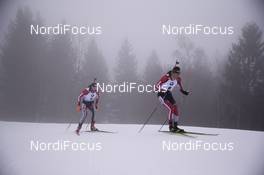 22.03.2019, Oslo, Norway (NOR): Dominik Landertinger (AUT), Julian Eberhard (AUT), (l-r) - IBU world cup biathlon, sprint men, Oslo (NOR). www.nordicfocus.com. © Manzoni/NordicFocus. Every downloaded picture is fee-liable.