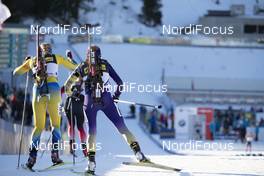 21.03.2019, Oslo, Norway (NOR): Emma Nilsson (SWE), Nadiia Bielkina (UKR), (l-r) - IBU world cup biathlon, sprint women, Oslo (NOR). www.nordicfocus.com. © Manzoni/NordicFocus. Every downloaded picture is fee-liable.