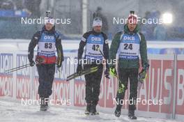 13.03.2019, Oestersund, Sweden (SWE): Arnd Peiffer (GER), Vladimir Iliev (BUL), Tarjei Boe (NOR) - IBU world championships biathlon, individual men, Oestersund (SWE). www.nordicfocus.com. © Tumashov/NordicFocus. Every downloaded picture is fee-liable.