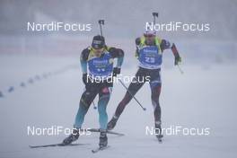17.03.2019, Oestersund, Sweden (SWE): Antonin Guigonnat (FRA), Tomas Krupcik (CZE), (l-r) - IBU world championships biathlon, mass men, Oestersund (SWE). www.nordicfocus.com. © Manzoni/NordicFocus. Every downloaded picture is fee-liable.