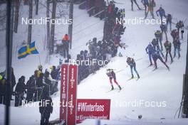 17.03.2019, Oestersund, Sweden (SWE): Johannes Thingnes Boe (NOR), Quentin Fillon Maillet (FRA), (l-r) - IBU world championships biathlon, mass men, Oestersund (SWE). www.nordicfocus.com. © Manzoni/NordicFocus. Every downloaded picture is fee-liable.