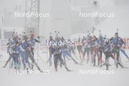 17.03.2019, Oestersund, Sweden (SWE): Event Feature: start- IBU world championships biathlon, mass men, Oestersund (SWE). www.nordicfocus.com. © Tumashov/NordicFocus. Every downloaded picture is fee-liable.