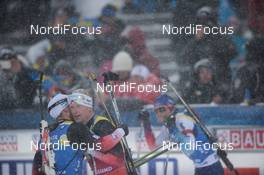 17.03.2019, Oestersund, Sweden (SWE): Tarjei Boe (NOR), Johannes Thingnes Boe (NOR) - IBU world championships biathlon, mass men, Oestersund (SWE). www.nordicfocus.com. © Tumashov/NordicFocus. Every downloaded picture is fee-liable.