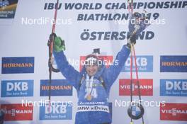 17.03.2019, Oestersund, Sweden (SWE): Dominik Windisch (ITA) - IBU world championships biathlon, medals, Oestersund (SWE). www.nordicfocus.com. © Tumashov/NordicFocus. Every downloaded picture is fee-liable.