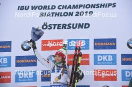 17.03.2019, Oestersund, Sweden (SWE): Dorothea Wierer (ITA) {captionwriter} - IBU world championships biathlon, medals, Oestersund (SWE). www.nordicfocus.com. © Tumashov/NordicFocus. Every downloaded picture is fee-liable.