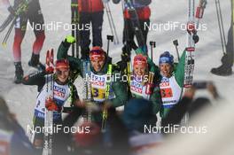 07.03.2019, Oestersund, Sweden (SWE): Vanessa Hinz (GER), Denise Herrmann (GER), Arnd Peiffer (GER), Benedikt Doll (GER) - IBU world championships biathlon, relay mixed, Oestersund (SWE). www.nordicfocus.com. © Tumashov/NordicFocus. Every downloaded picture is fee-liable.