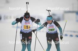 07.03.2019, Oestersund, Sweden (SWE): Julia Simon (FRA), Simon Desthieux (FRA) - IBU world championships biathlon, relay mixed, Oestersund (SWE). www.nordicfocus.com. © Tumashov/NordicFocus. Every downloaded picture is fee-liable.