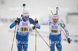 07.03.2019, Oestersund, Sweden (SWE): Kaisa Makarainen (FIN), Tero Seppala (FIN) - IBU world championships biathlon, relay mixed, Oestersund (SWE). www.nordicfocus.com. © Tumashov/NordicFocus. Every downloaded picture is fee-liable.