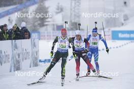 07.03.2019, Oestersund, Sweden (SWE): Denise Herrmann (GER), Tiril Eckhoff (NOR), Dorothea Wierer (ITA), (l-r) - IBU world championships biathlon, relay mixed, Oestersund (SWE). www.nordicfocus.com. © Manzoni/NordicFocus. Every downloaded picture is fee-liable.