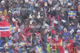 07.03.2019, Oestersund, Sweden (SWE): Event Feature: Fans in the snow - IBU world championships biathlon, relay mixed, Oestersund (SWE). www.nordicfocus.com. © Manzoni/NordicFocus. Every downloaded picture is fee-liable.
