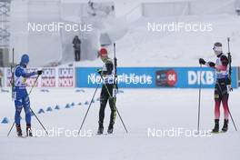 07.03.2019, Oestersund, Sweden (SWE): Lukas Hofer (ITA), Arnd Peiffer (GER), Johannes Thingnes Boe (NOR), (l-r) - IBU world championships biathlon, relay mixed, Oestersund (SWE). www.nordicfocus.com. © Manzoni/NordicFocus. Every downloaded picture is fee-liable.