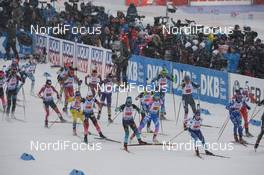 07.03.2019, Oestersund, Sweden (SWE): Event Feature:  start - IBU world championships biathlon, relay mixed, Oestersund (SWE). www.nordicfocus.com. © Tumashov/NordicFocus. Every downloaded picture is fee-liable.