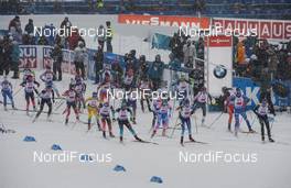 07.03.2019, Oestersund, Sweden (SWE): Event Feature:  start - IBU world championships biathlon, relay mixed, Oestersund (SWE). www.nordicfocus.com. © Tumashov/NordicFocus. Every downloaded picture is fee-liable.
