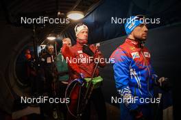 07.03.2019, Oestersund, Sweden (SWE): Johannes Thingnes Boe (NOR), Alexander Loginov (RUS) - IBU world championships biathlon, relay mixed, Oestersund (SWE). www.nordicfocus.com. © Tumashov/NordicFocus. Every downloaded picture is fee-liable.