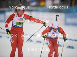 07.03.2019, Oestersund, Sweden (SWE): Christian Gow (CAN), Sarah Beaudry (CAN) - IBU world championships biathlon, relay mixed, Oestersund (SWE). www.nordicfocus.com. © Tumashov/NordicFocus. Every downloaded picture is fee-liable.
