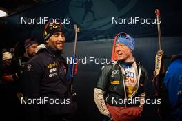 07.03.2019, Oestersund, Sweden (SWE): Lukas Hofer (ITA), Martin Fourcade (FRA) - IBU world championships biathlon, relay mixed, Oestersund (SWE). www.nordicfocus.com. © Tumashov/NordicFocus. Every downloaded picture is fee-liable.