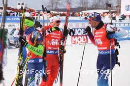 10.03.2019, Oestersund, Sweden (SWE): Martin Jaeger (SUI), Scott Gow (CAN) - IBU world championships biathlon, pursuit men, Oestersund (SWE). www.nordicfocus.com. © Tumashov/NordicFocus. Every downloaded picture is fee-liable.